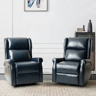 unruh leather manual swivel glider recliner