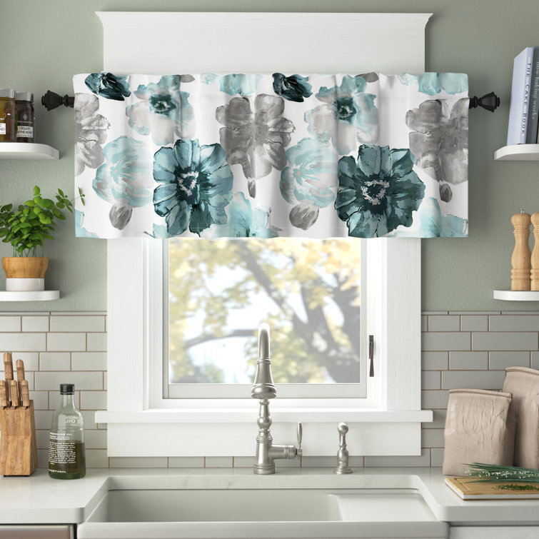 Cafferata Floral Tailored 52'' Window Valance