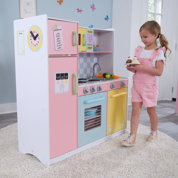 large pastel play kitchen