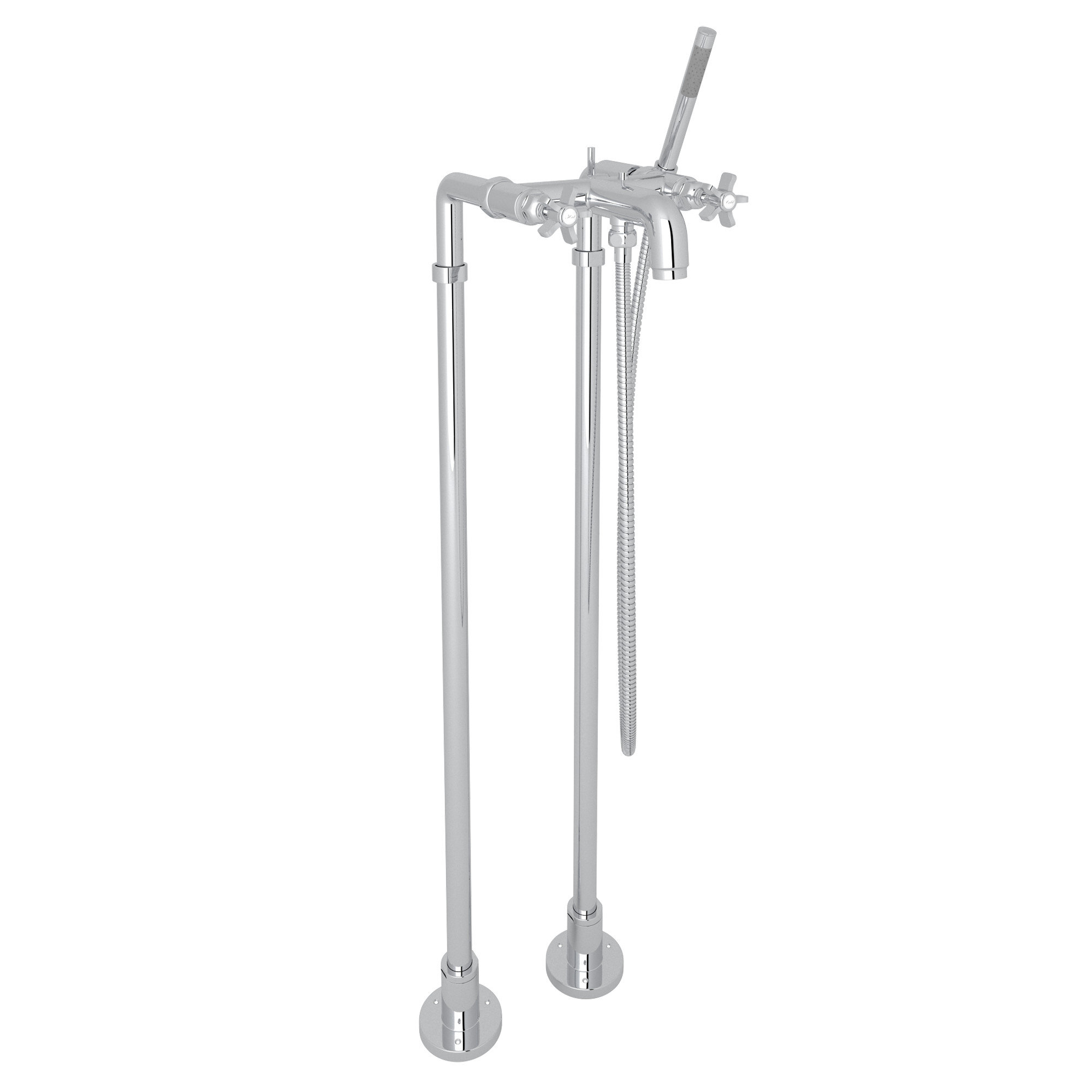 Rohl ZZ9336102A-STN Modern Architectural Four Hole Deck Mounted Roman Tub Filler Spout Only Complete with Diverter to Ba26 Satin Nickel