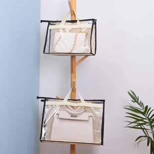 Owfeel Hanging Jewellery Organisers Bag With 72 Display Clear Transparent Pockets Place White Color 