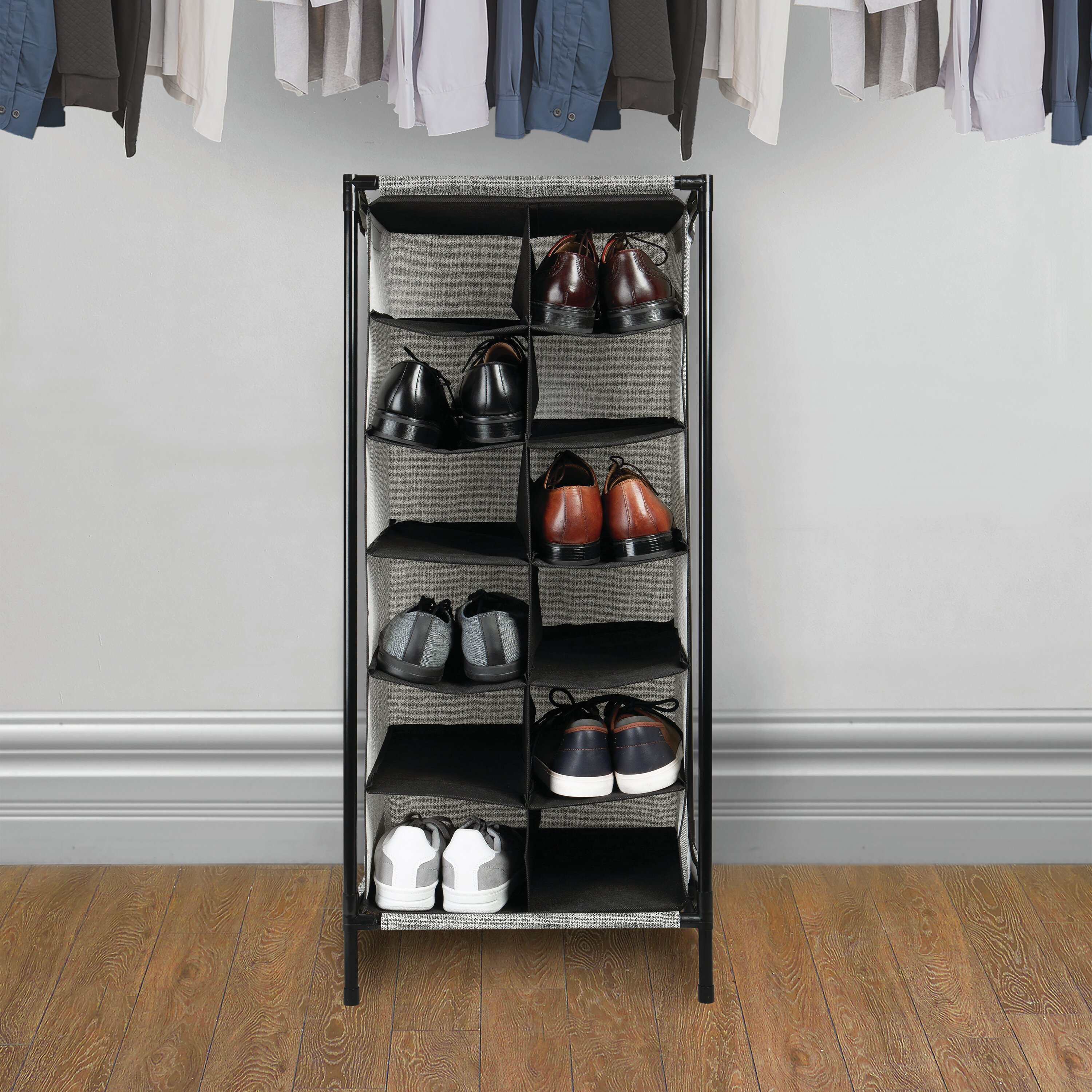 Rebrilliant 12 Section 12 Pair Shoe Rack Reviews Wayfair