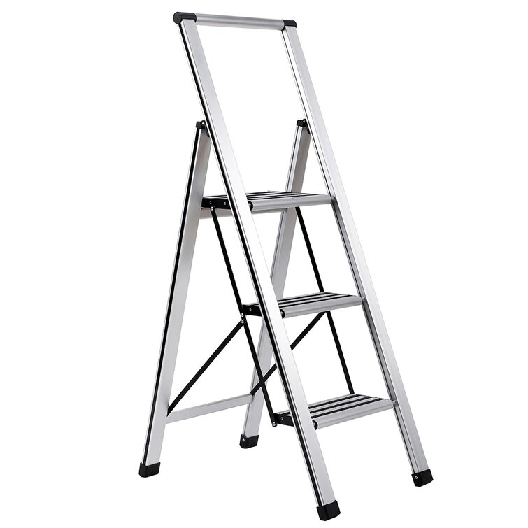 Folding 3 Step Ladder Platform Stool Non Slip Safety Tread Heavy Duty Protable 
