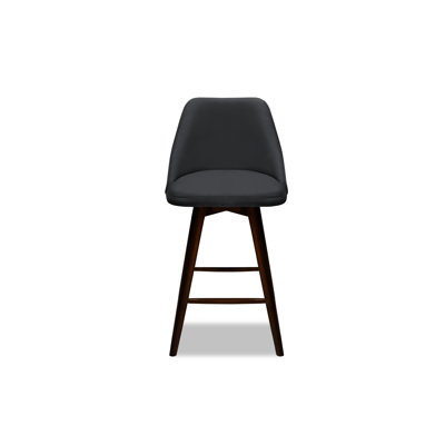 Delores 30 Swivel Bar Stool Ivy Bronx Upholstery Black
