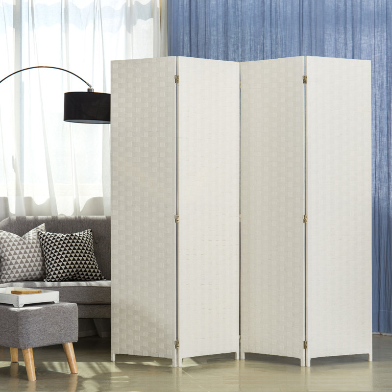Ebern Designs Annell 78 7 4 Panel Folding Room Divider Wayfair