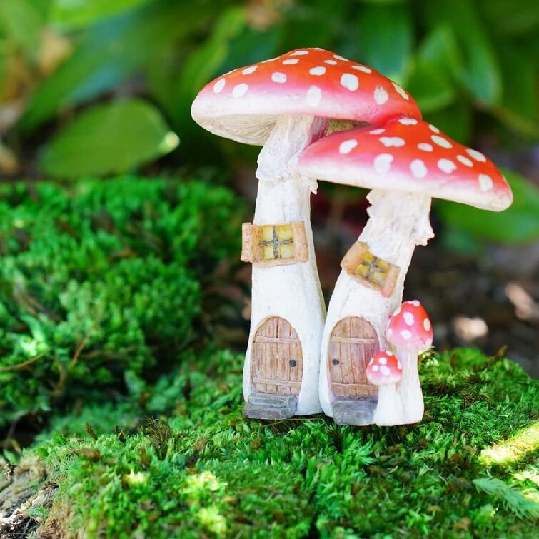 Cute Resin Orange Mushroom Hedgehog Miniature Garden Terrarium Desk Decor