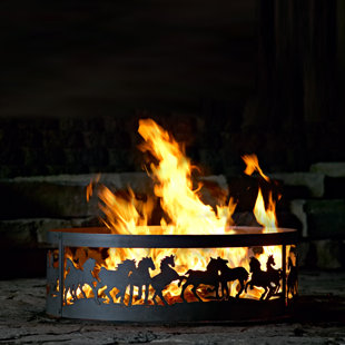 Go to store & view more images P & D Metal Works Mustang Steel Wood Burning Fire ring