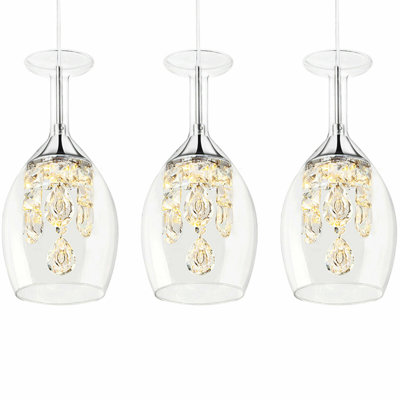 Alany 3 - Light Silver Kitchen Island Cylinder Pendant Light