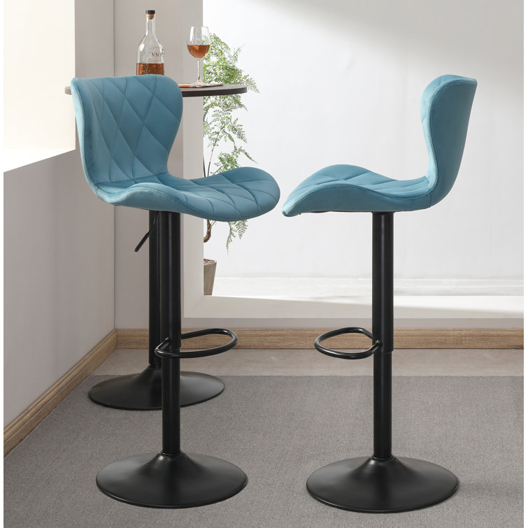 Everly Quinn Height Swivel Bar Stools Set Of 2 Adjustable ...