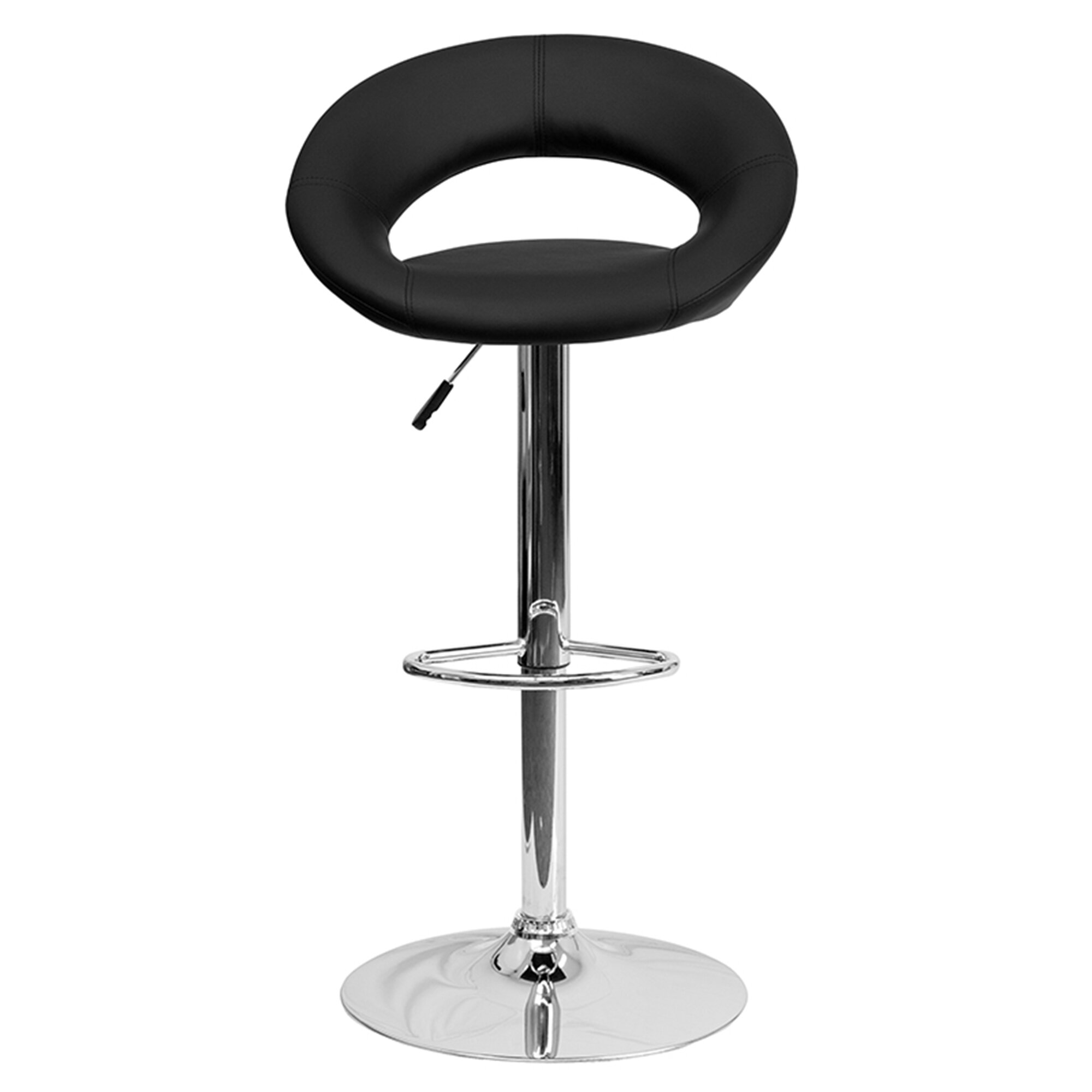 round back leather bar stool