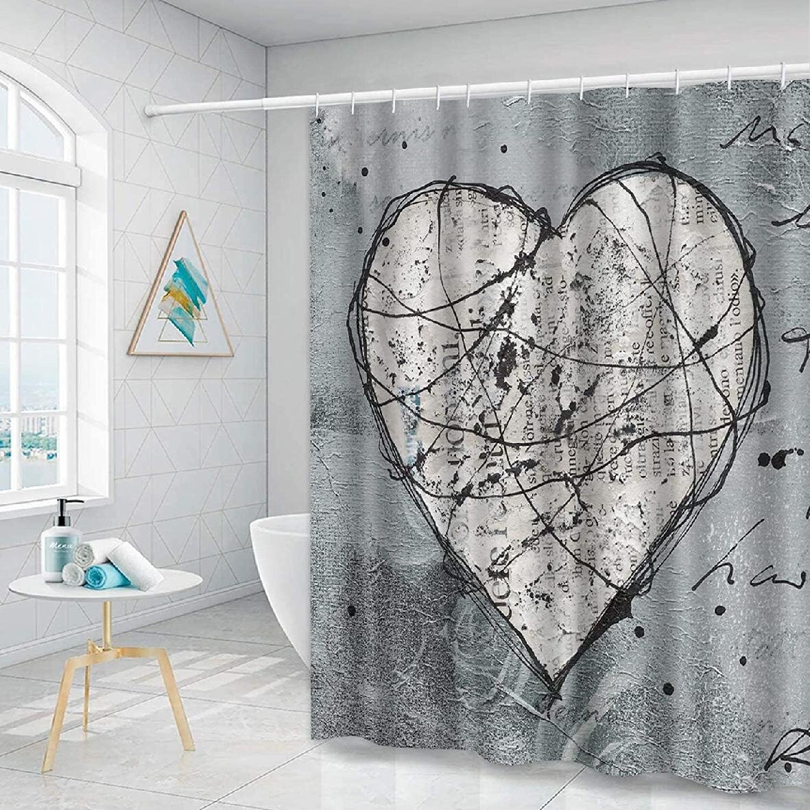 Beautiful Floral Pattern Shower Curtain Liner Bathroom Waterproof Fabric 72x72" 