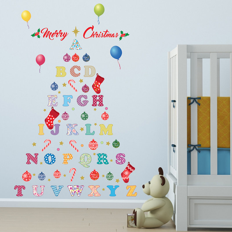 The Holiday Aisle Nursery Alphabet Merry Christmas Tree Wall Decal Nursery Alphabet Merry Christmas Tree Wall Decal