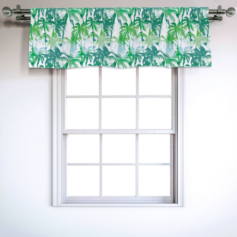 Gorgeous lime green window valance East Urban Home Palm Leaf 54 Window Valance Wayfair