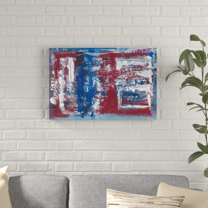 Williston Forge Red White And Blue Acrylic Painting Print On