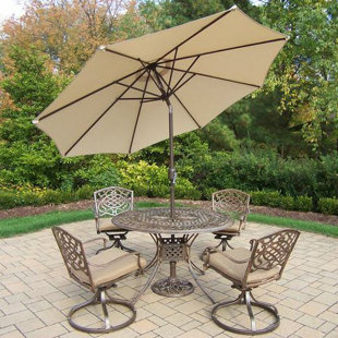 Go to store & view more images Mississippi 5 Piece Dining Set with Cushions by Oakland Living
