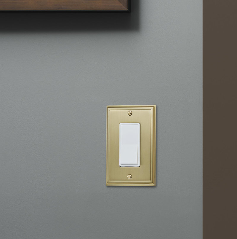 ( 2 piece ) Mulholland 1-Gang Rocker Wall Plate Finish: Golden Champagne