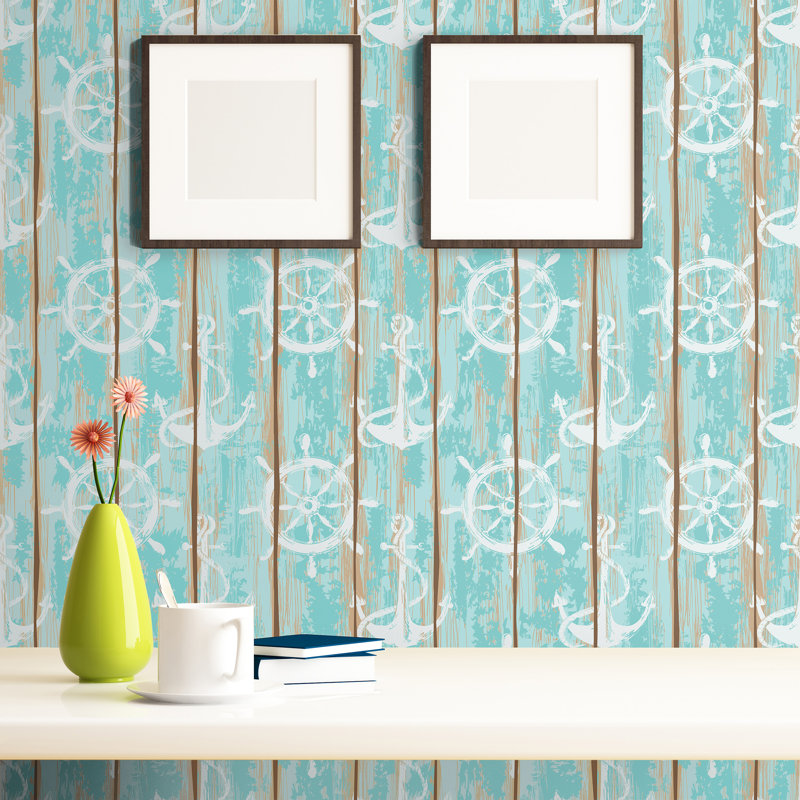 Breakwater Bay Topher Faux Nautical Removable Peel And Stick Wallpaper Panel Wayfair