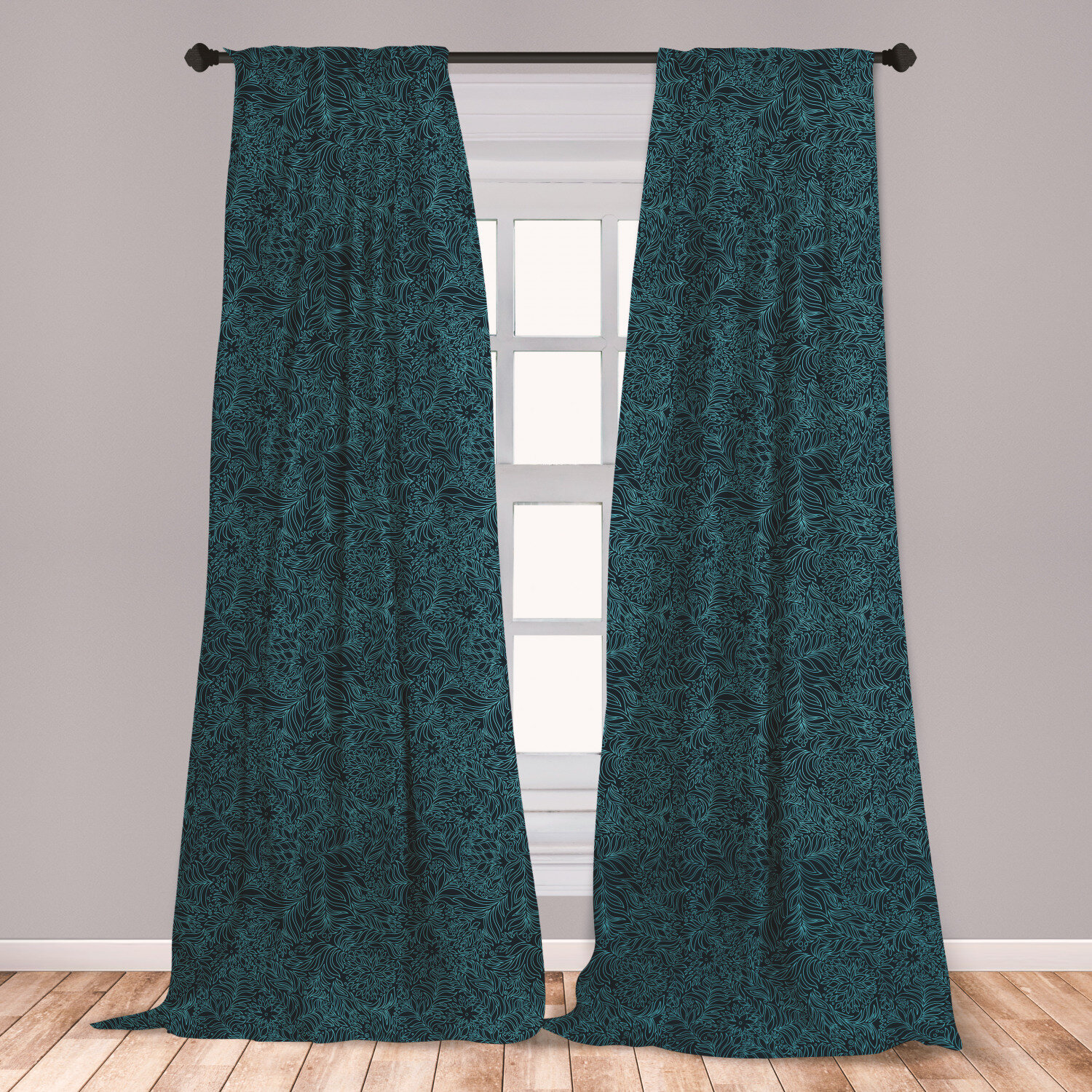 East Urban Home Ambesonne Navy And Teal Curtains