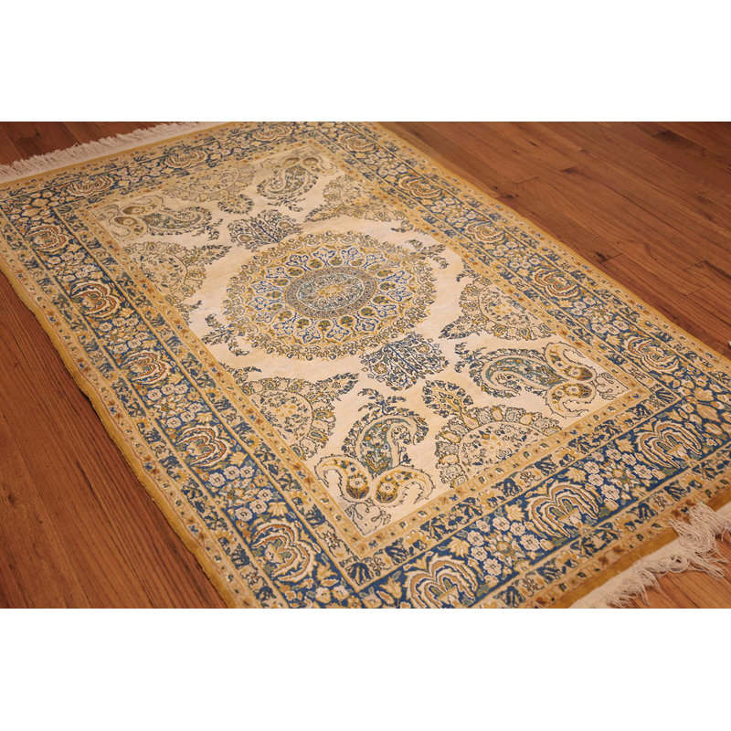 Nazmiyal Collection One Of A Kind Indian Hand Knotted 1950s Blue 4 Nazmiyal Collection One Of A Kind