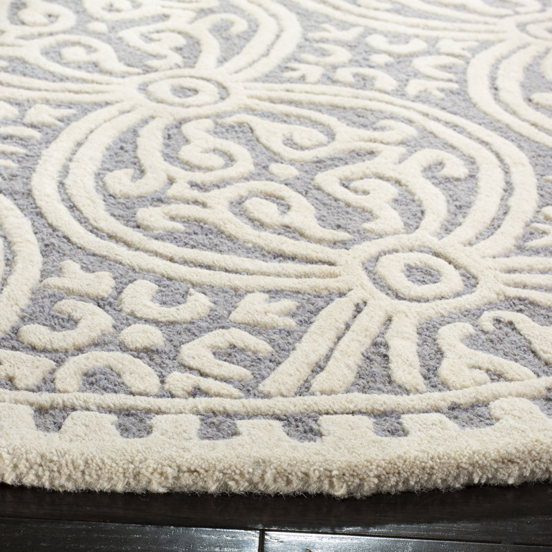 Byington Handmade Tufted Wool Silver Ivory Rug Reviews Birch Lane