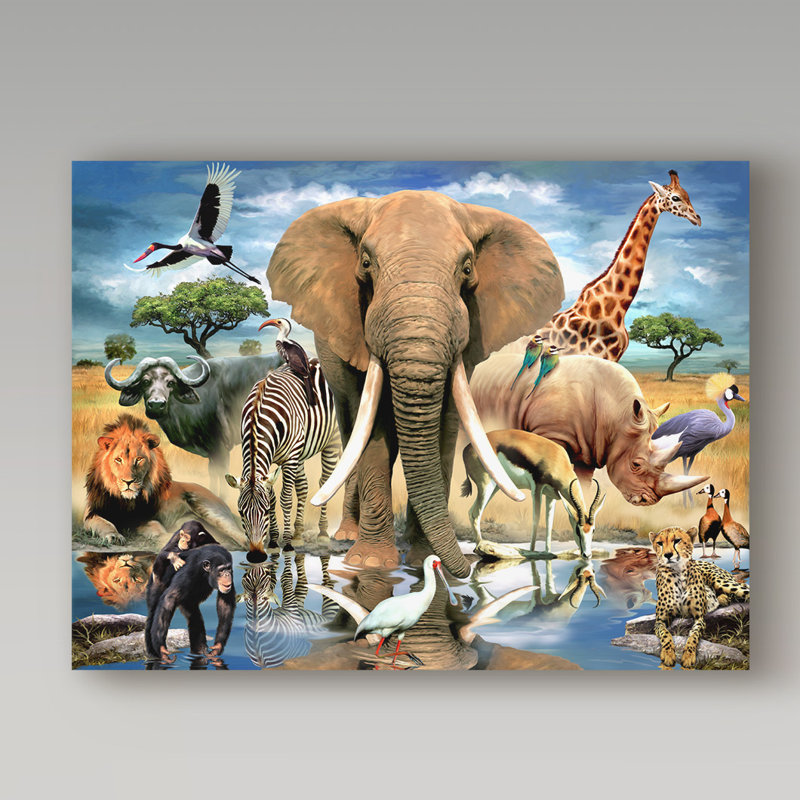 Trademark Art Savannah Elephant Acrylic Painting Print On