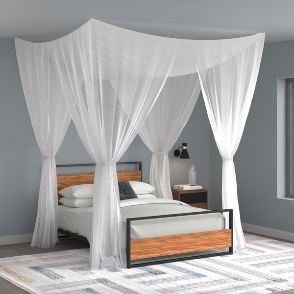 Lace Canopy Hanging Wire Dome Mosquito Net King Bed Size 