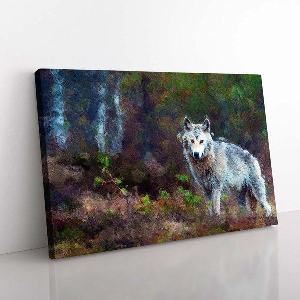 Union Rustic Lone Wolf - Wrapped Canvas Painting | Wayfair.co.uk