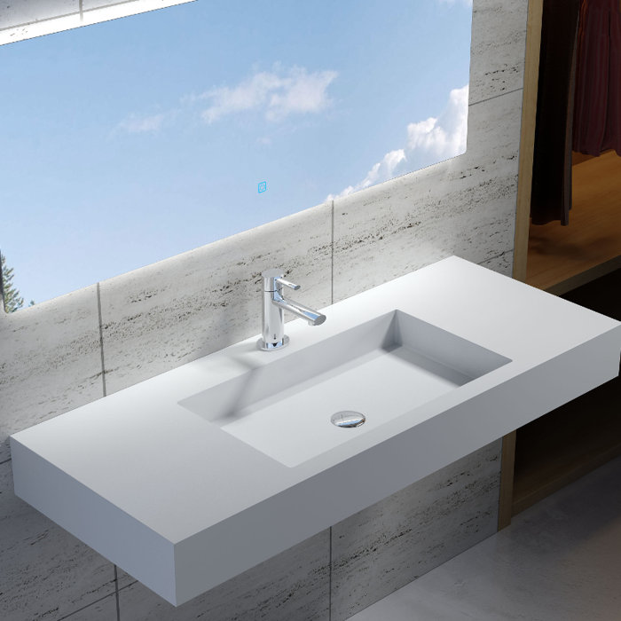 Rectangular Stone 47 Wall Mount Bathroom Sink Rectangular Stone 47 Wall Mount Bathroom Sink