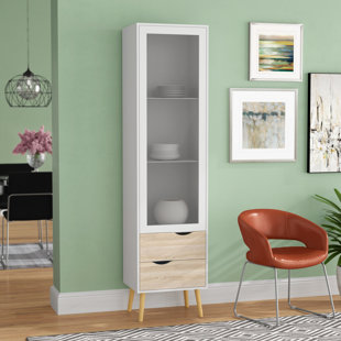 Go to store & view more images Langley Street Mateer 2 Drawer and 1 Door China Cabinet with Glass