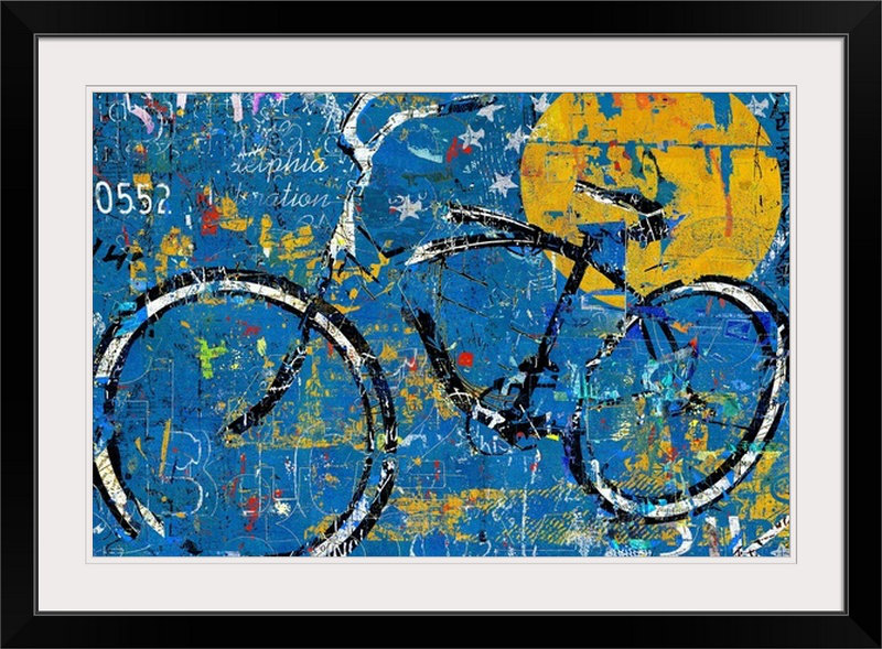 Great Big Canvas Blue Graffiti Bike Daryl Thetford Painting