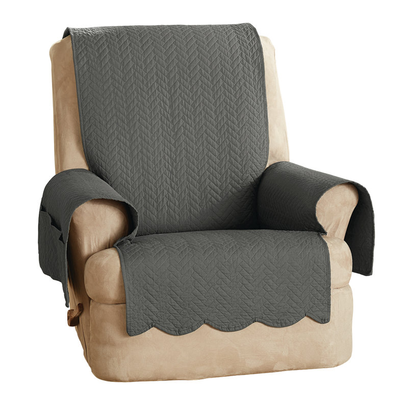 Sure Fit Vintage Washed Chevron Furniture Box Cushion Recliner Slipcover Reviews Wayfair