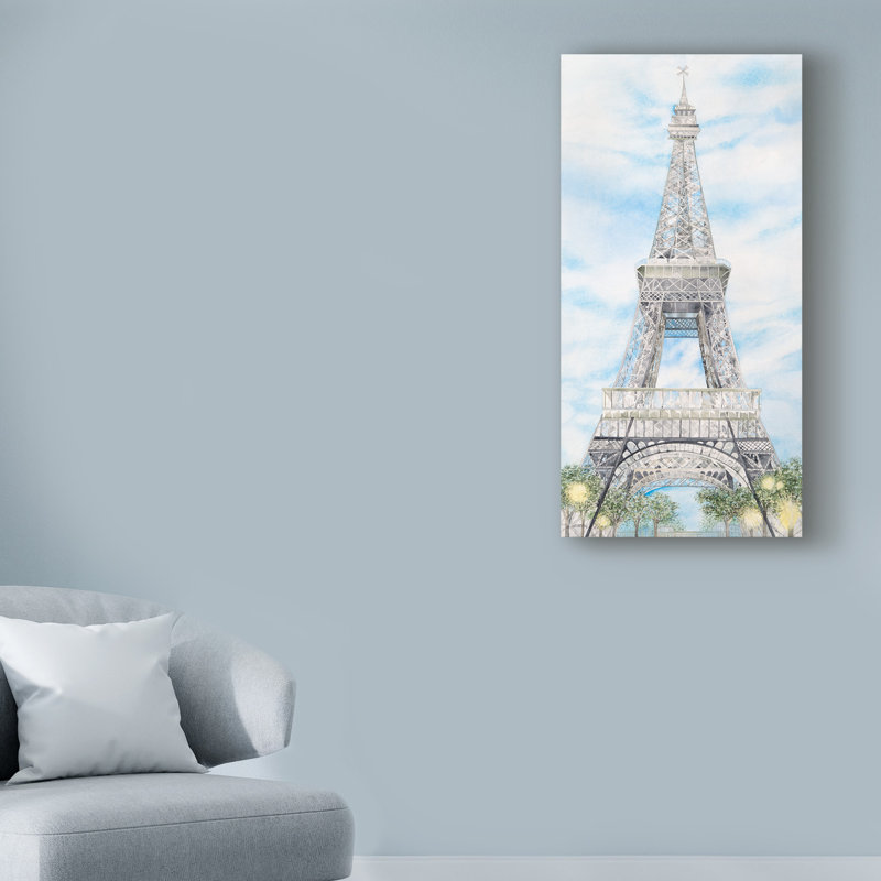 Charlton Home Eiffel Tower Centered Acrylic Painting Print On