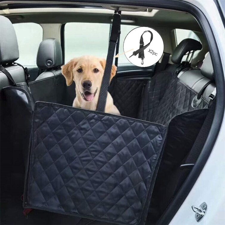 Scratch Proof Nonslip Waterproof Pet Seat Cover Dog Car Hammock Dog Car Seat Covers with Mesh Window,Extra Durable Zippered Side Flap Dog Seat Cover for Back Seat Dog Backseat Cover for Trucks SUV 