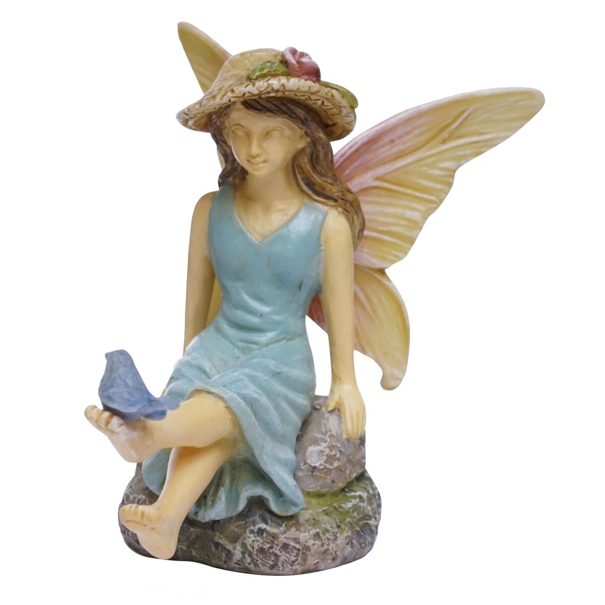 Little Girl Wings Miniature Fairy Garden Accessory Figurine Dollhouse Ornament 