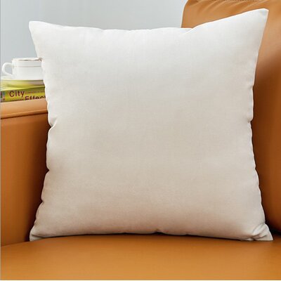 Pursel Velvet Throw Pillow Cover Red Barrel Studio® Color: Cream