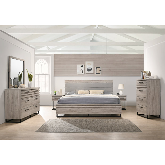 Latitude Run® Alvear Upholstered Standard 6 Piece Bedroom Set | Wayfair