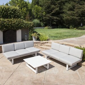 Grace Outdoor Aluminum 3 Piece Deep Seating Group with Cushion