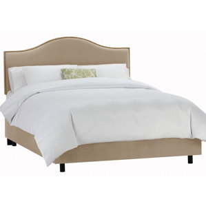 Carnaby Tufted Velvet Upholstered Panel Bed by Skyline Furniture