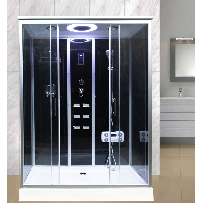 Royal Home Showers 60 W X 88 H Rectangle Sliding Steam Shower Wayfair