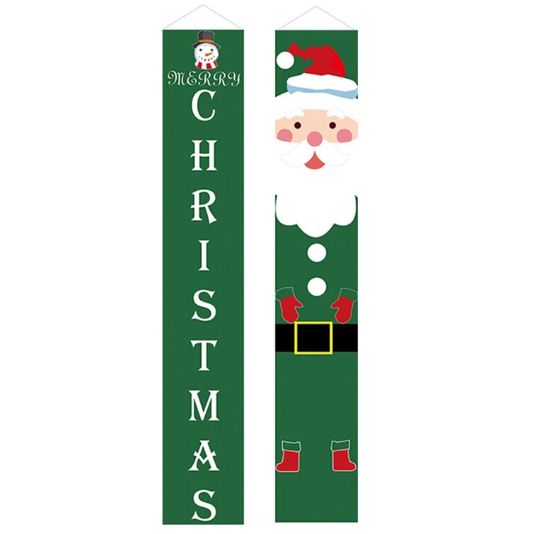 The Holiday Aisle® 2022 New Merry Christmas Decor Banners New Year Outdoor Indoor Christmas Decorations Welcome Bright Red Xmas Porch Sign Hanging Hot | Wayfair