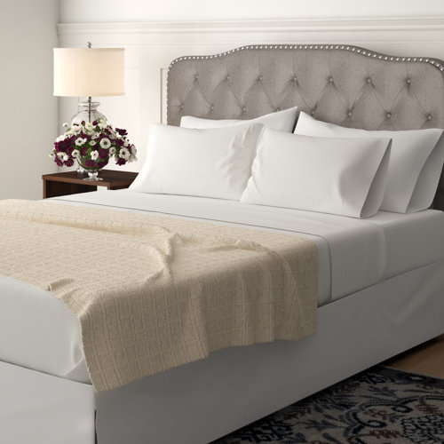 1 NEW PREMIUM FULL SIZE FLAT SHEET WHITE PERCALE LINEN SHEET COTTON BLEND T-180