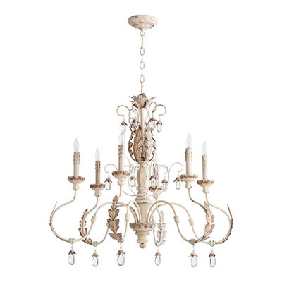 Arias 6 - Light Candle Style Classic / Traditional LED Chandelier Lark Manor Finish: Persian White