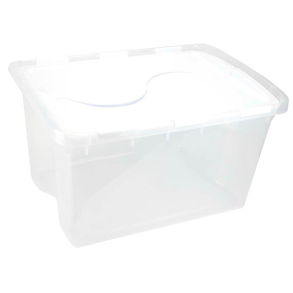 Sterilite 1914 Single 48 Quart Hinged Lid Storage Box Tote Container ...