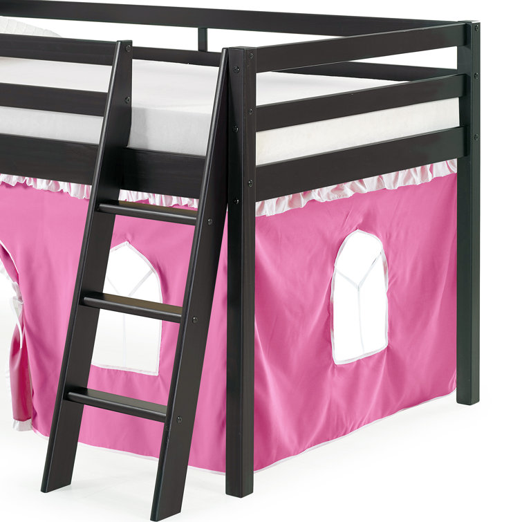 gladwin traditional twin low loft bed with tent