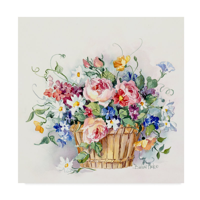 Ophelia Co Rose Basket Acrylic Painting Print On Wrapped