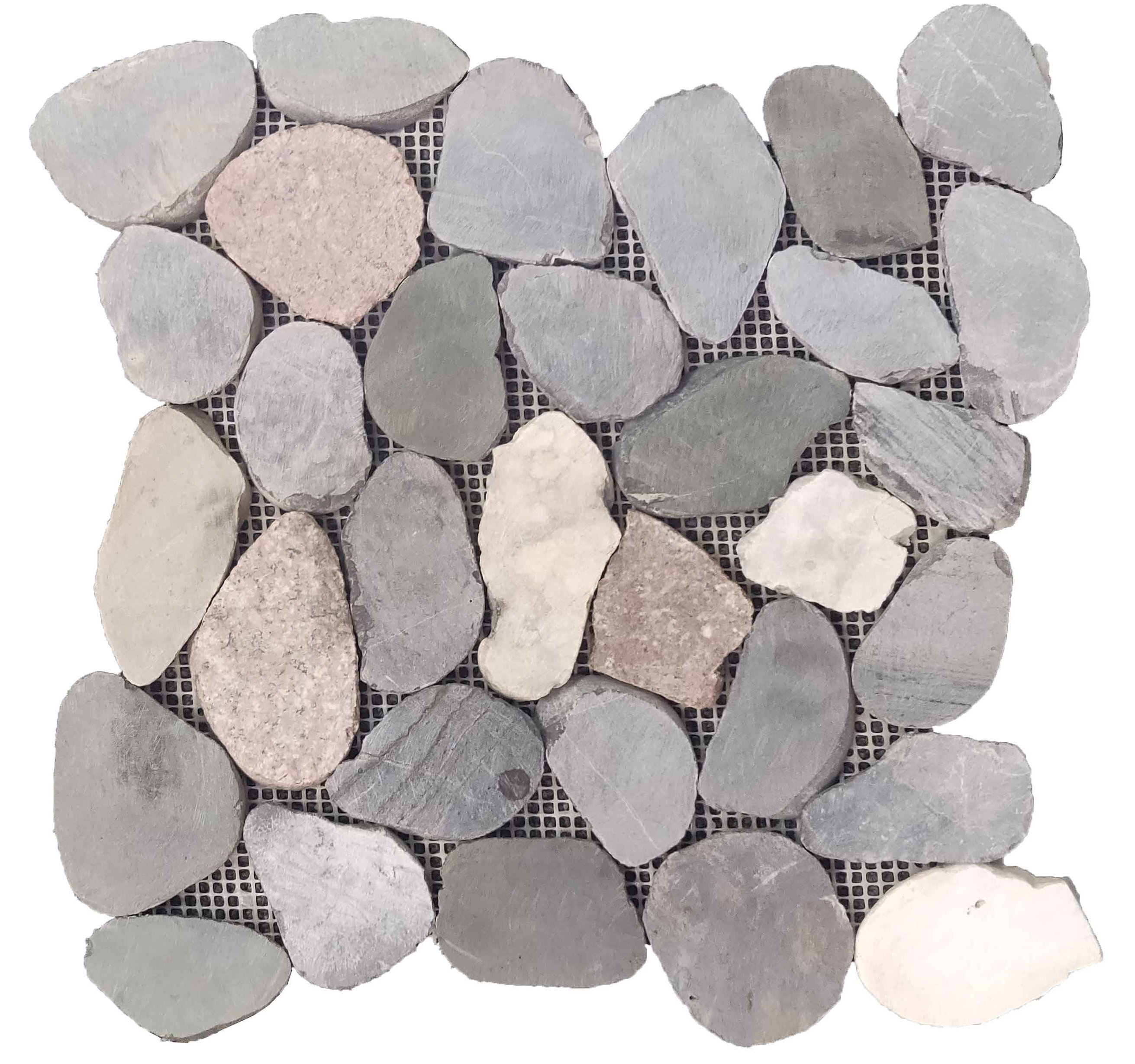 Black Natural River Rock Mosaic Stone Pebble Tile 30 sq ft