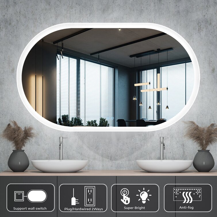 Details about   Large LED Touch Lighted Bathroom Vanity Mirror Demist Antifog for Shaving Makeup 
