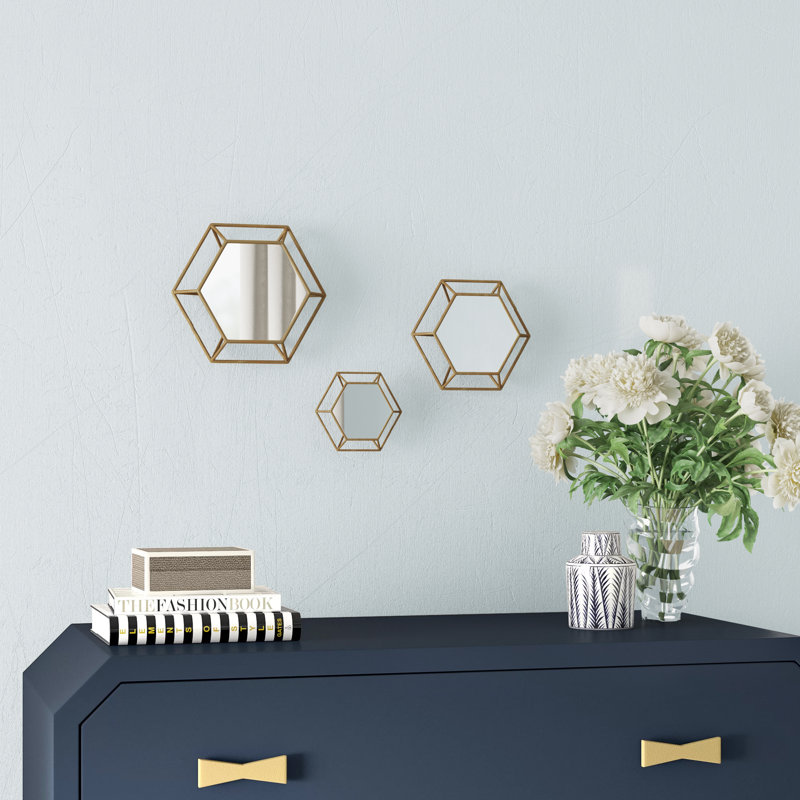 Lamont 3 Piece Hexagonal Wall Mirror Set Reviews Joss Main