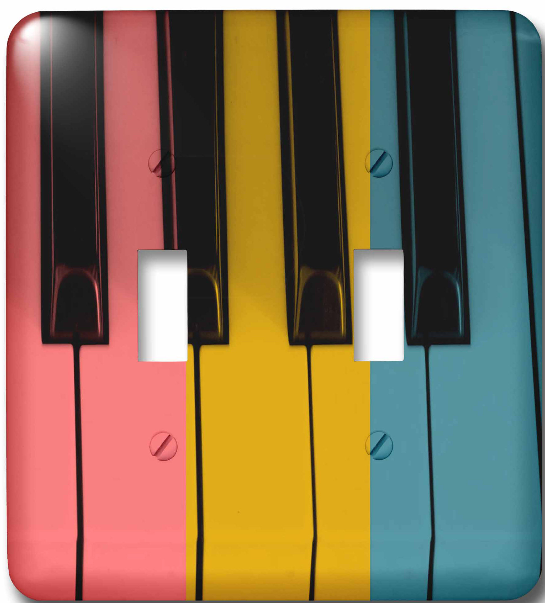 3drose Trio Of Colors Piano Keys Musical Fun Art 2 Gang Toggle Light Switch Wall Plate Wayfair