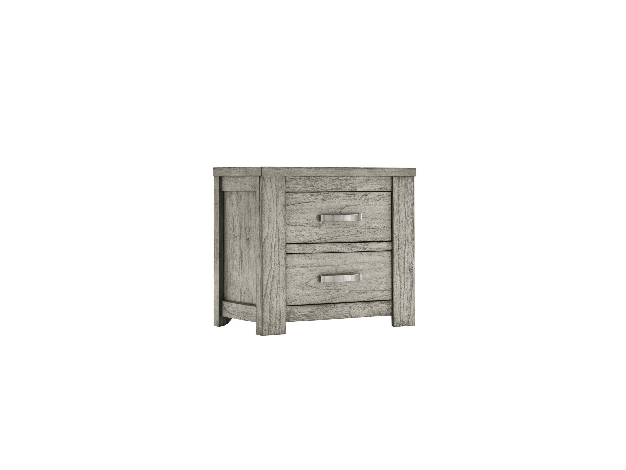 Gracie Oaks Moorton 2 Drawer Nightstand In Gray Wayfair